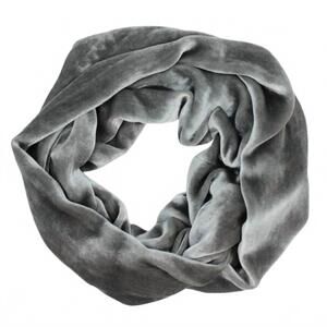 NEW DANA HERBERT women's silk velvet infinity scarf in silver